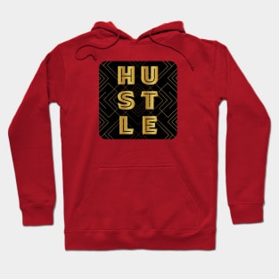 Hustle with Black and Gold Abstract Background Hoodie